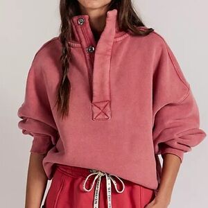 Free People We The Free Timeless Pullover in Salsa Red
